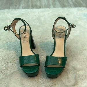 Guess Green Elegant Heels with Ankle Strap